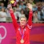Rosannagh MacLennan waves to the crowd after winning gold at the 2012 Olympic Games in London.