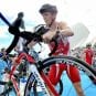Canada's Simon Whitfield is seen with his bicycle during the men's triathlon at the London 2012 Olympics.