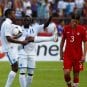 Honduras soccer team members celebrate after defeating Canada 8-1 during Soccer World Cup qualifying in October 2012.