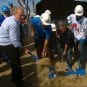 Former premier Jean Charest was among the dignitaries who participated in a ground-breaking ceremony for Quebec City's new arena in September 2012.