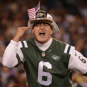 New York Jets superfan "Fireman Ed" Anzalone is shown in 2012.