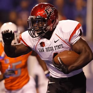 San Diego State Aztecs running back Adam Muema is shown in 2012.