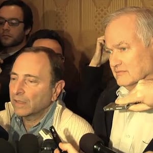 NHL commissioner Gary Bettman and NHLPA president Donald Fehr announce a tentative deal and indicated the end of the NHL lockout on Sunday, Jan. 6, 2013.