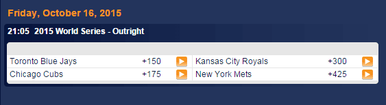 World Series Odds Oct 16