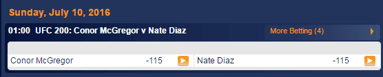 UFC 200 odds Nate vs Conor March 31