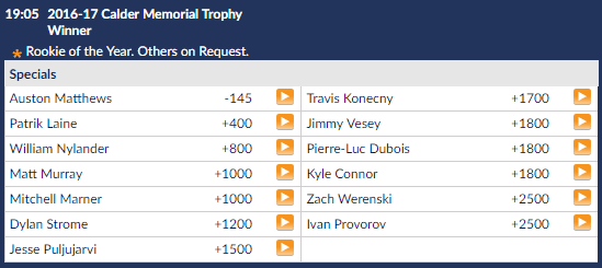 calder-trophy-hockey-nhl-prop-betting