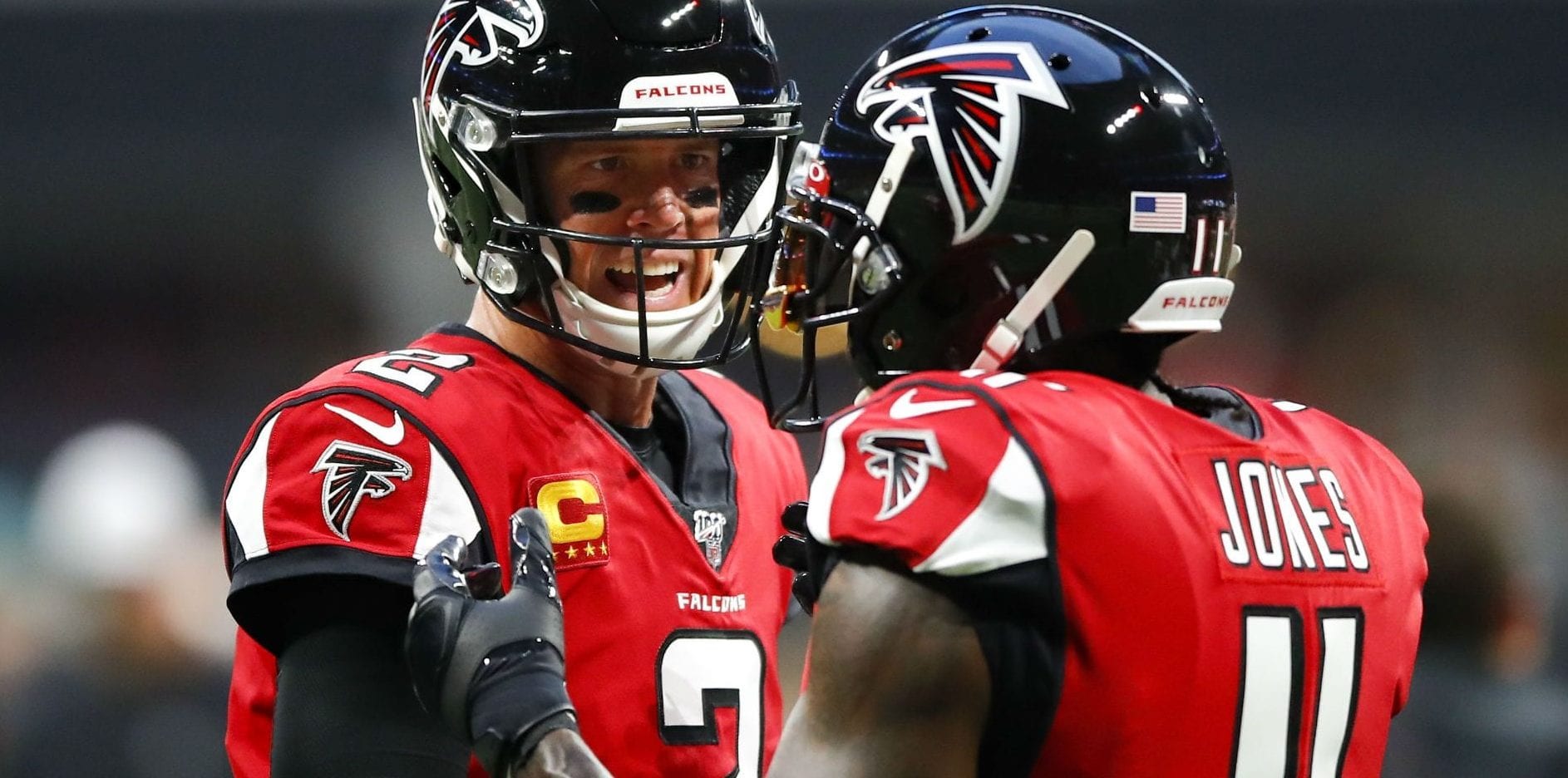 matt ryan and julio jones of atlanta falcons