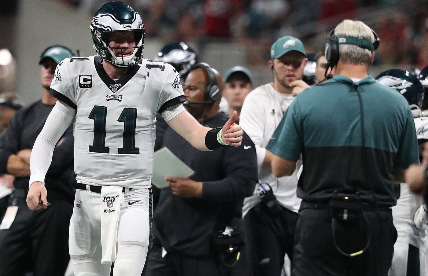 Carson Wentz and Doug Pederson, Eagles, 2019