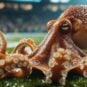 An octopus on a football field in reference to an Octopus bet.